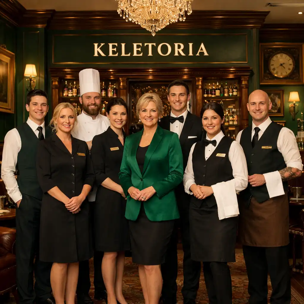 A Keletoria elegáns csapata a fine dining étterem és a privát póker lounge találkozásánál
