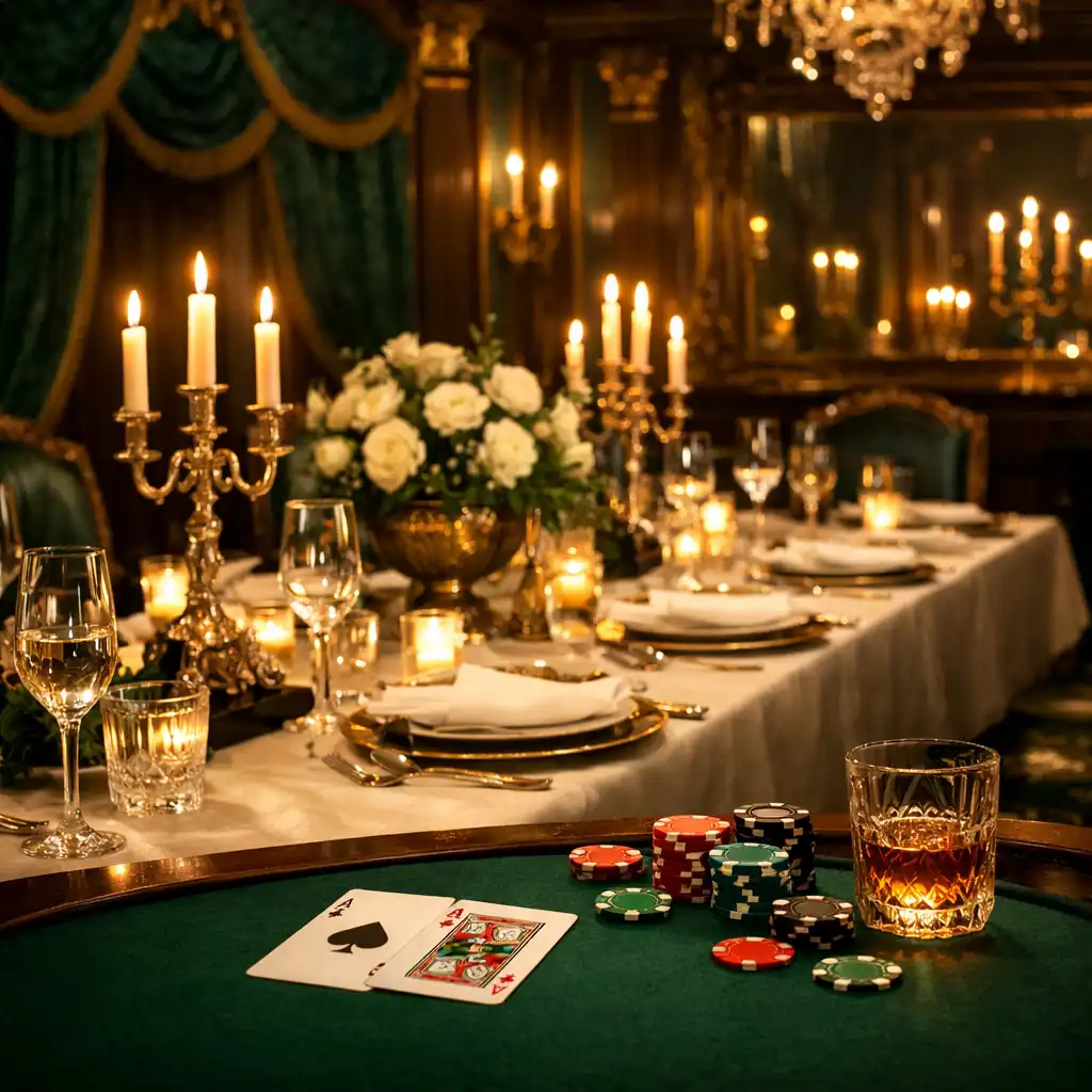 Fine dining fogások és pókerasztal egy exkluzív eseményen